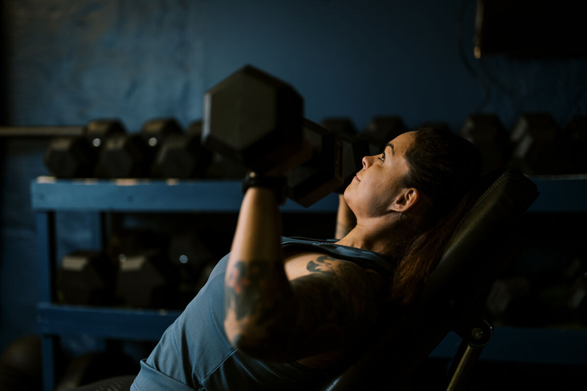 Person under en treningsøkt